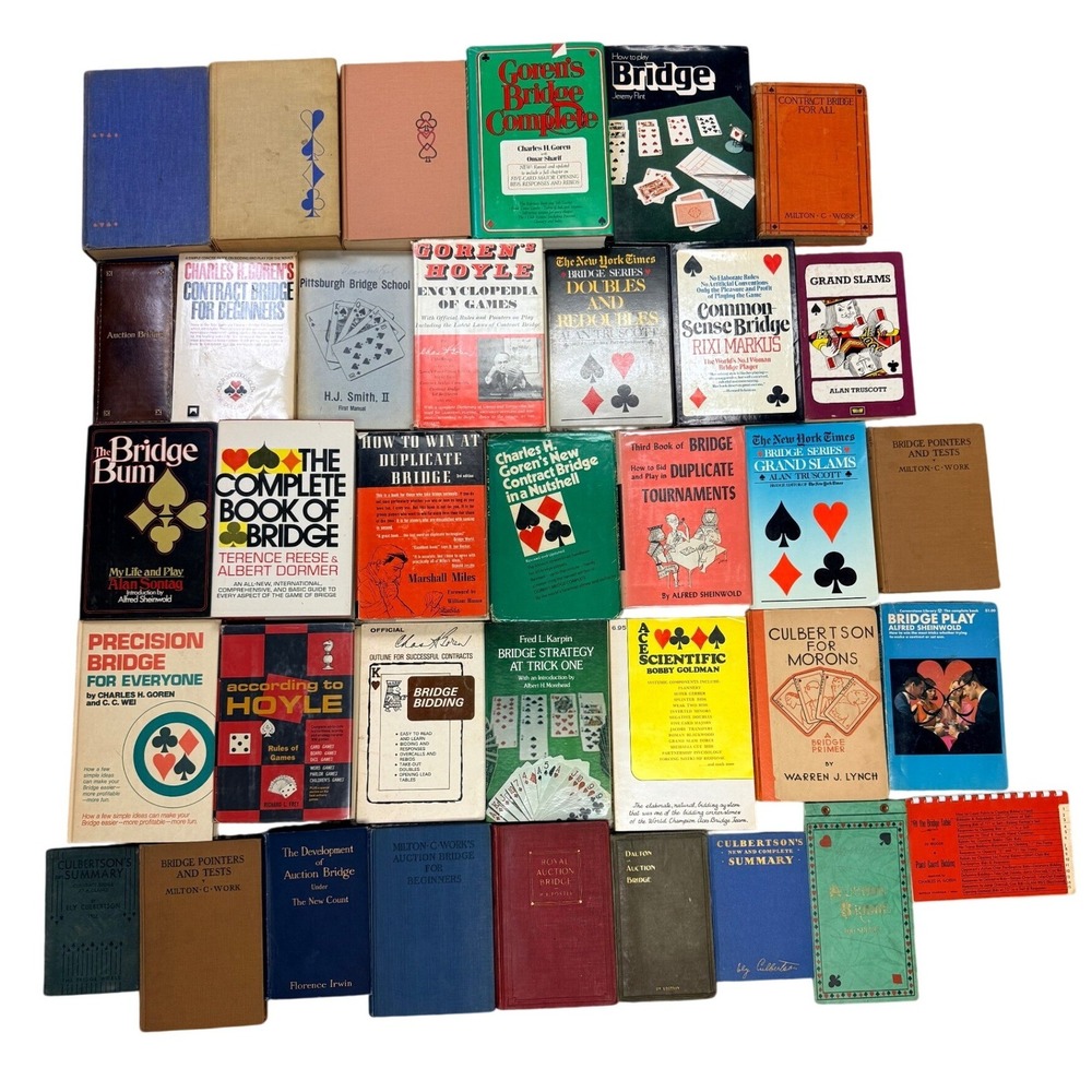 Vintage Bridge Book Collection Lot Ely Culbertson Strategy Instruction 30+ Books